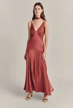 Alice Satin Scarf Dark Caramel -Top Sell Dress Sales Store A07G001 D34 29669 650px 964px