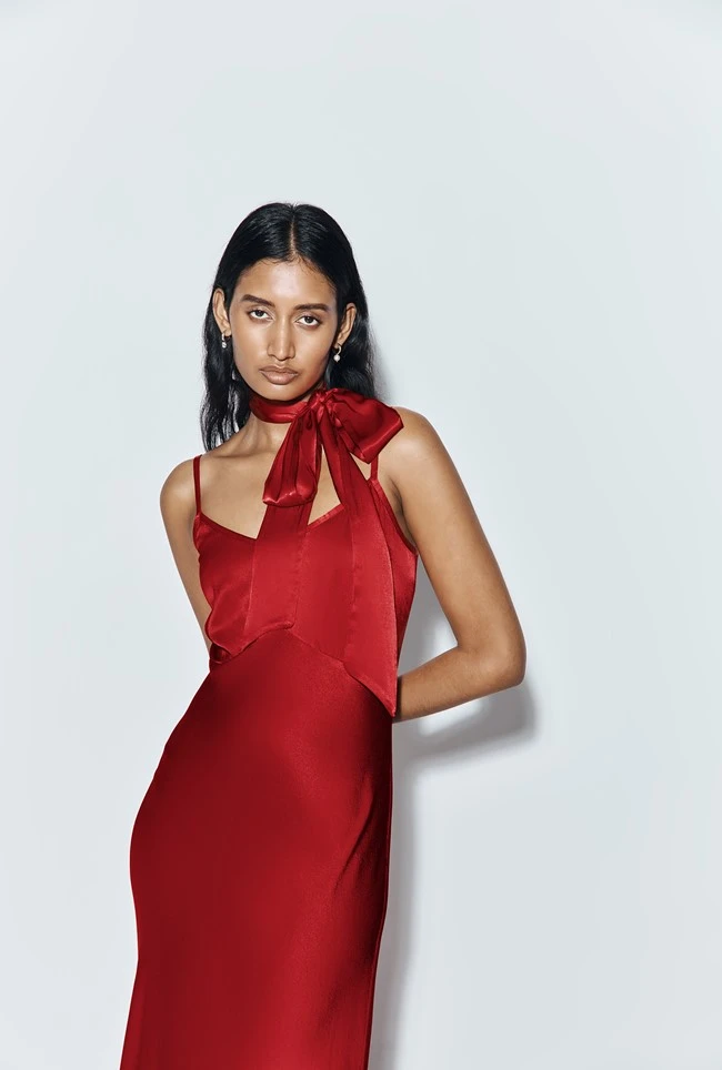 Alice Satin Scarf Red 1 Alice Satin Scarf Red