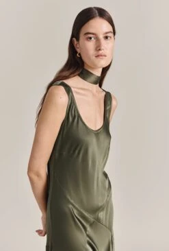 Alice Satin Scarf Green -Top Sell Dress Sales Store A07G001 J13 29862 650px 964px