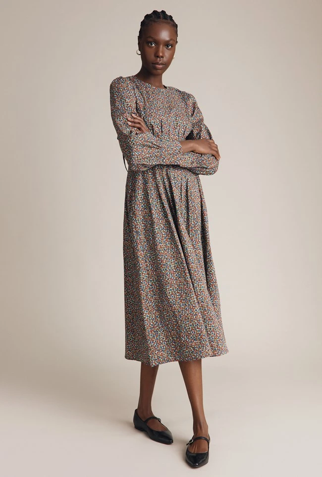 Tabatha Dress Orange Floral 2 Tabatha Dress Orange Floral - Image 2