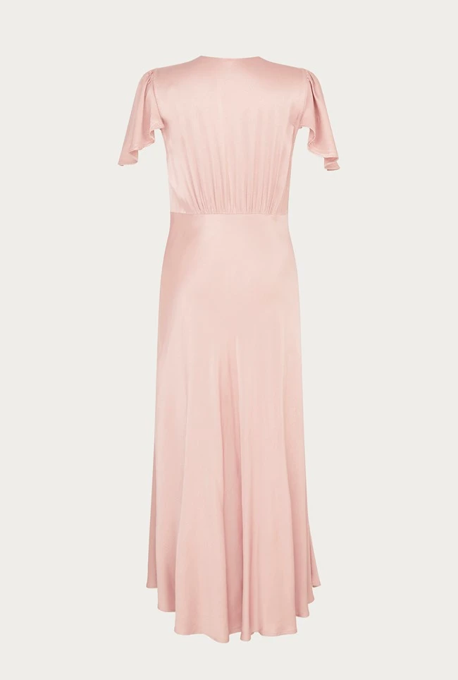 Grace Satin Midi Dress Rose 6 Grace Satin Midi Dress Rose - Image 6
