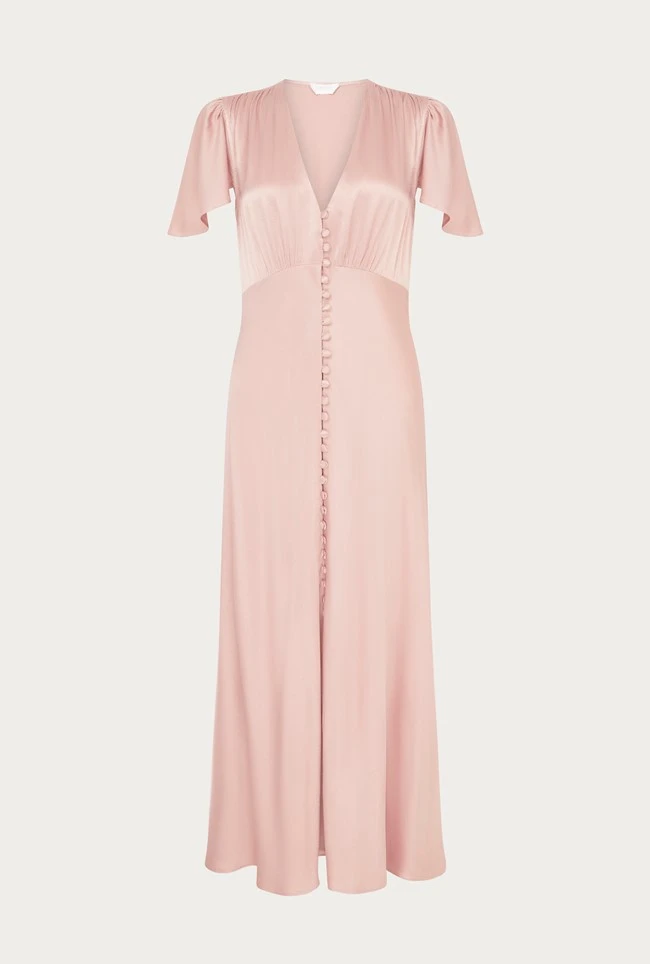 Grace Satin Midi Dress Rose 5 Grace Satin Midi Dress Rose - Image 5
