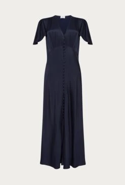 Grace Satin Midi Dress Navy -Top Sell Dress Sales Store D04G010 K10 24129 650px 964px