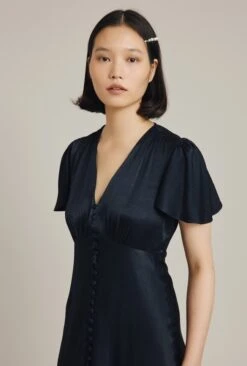 Grace Satin Midi Dress Navy -Top Sell Dress Sales Store D04G010 K10 24133 650px 964px