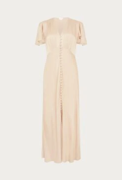 Grace Satin Midi Dress Stone -Top Sell Dress Sales Store D04G010 N04 26512 650px 964px