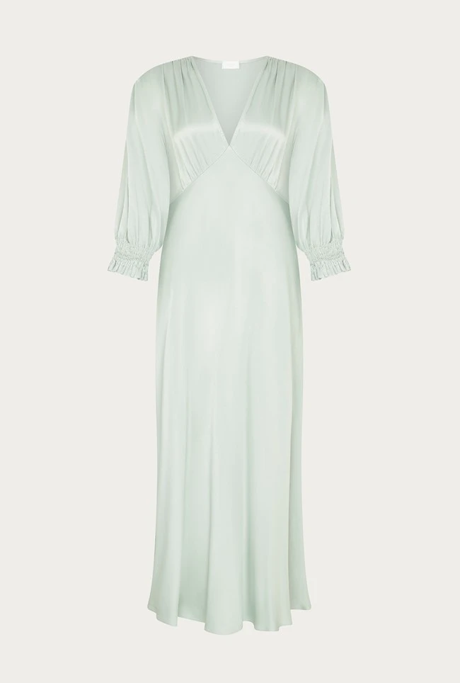 Elle Satin Midi Dress Dusty Green 6 Elle Satin Midi Dress Dusty Green - Image 6