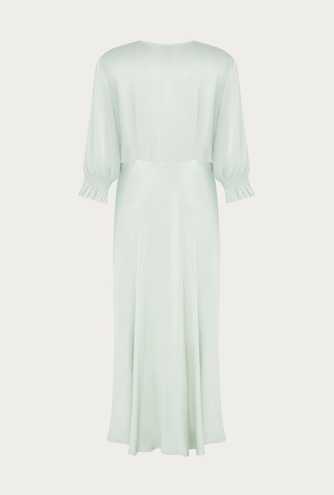 Elle Satin Midi Dress Dusty Green 7 Elle Satin Midi Dress Dusty Green - Image 7