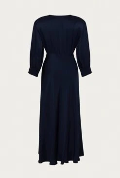Elle Satin Midi Dress Navy -Top Sell Dress Sales Store D04G019 K10 26037 650px 964px