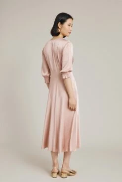 Elle Satin Midi Dress Boudoir Pink -Top Sell Dress Sales Store D04G019 N27 24246 650px 964px