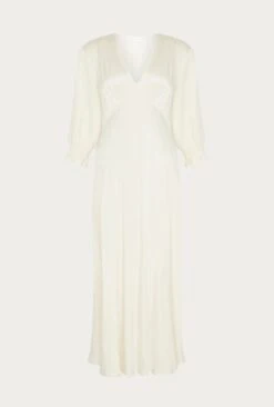Elle Satin Midi Dress Ivory -Top Sell Dress Sales Store D04G019A M12 27483 650px 964px