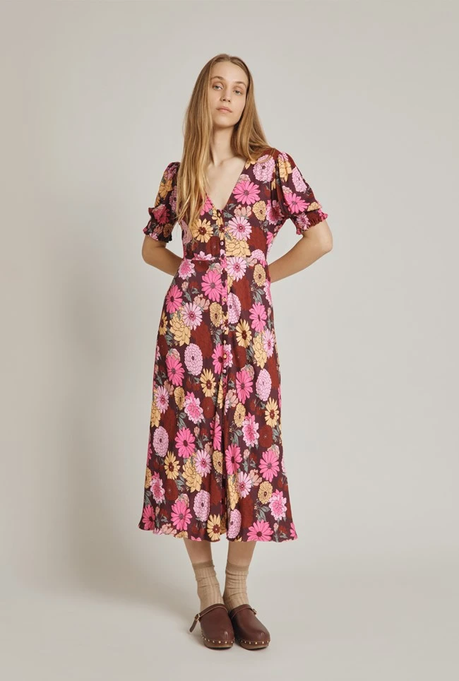 Alisa Dress Pink Woodstock Floral 1 Alisa Dress Pink Woodstock Floral