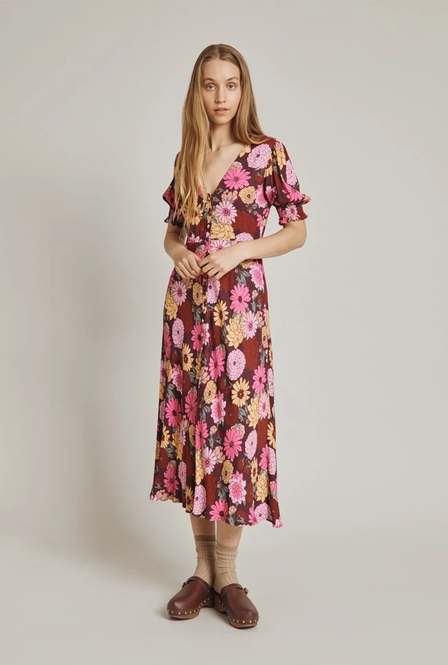 Alisa Dress Pink Woodstock Floral 2 Alisa Dress Pink Woodstock Floral - Image 2