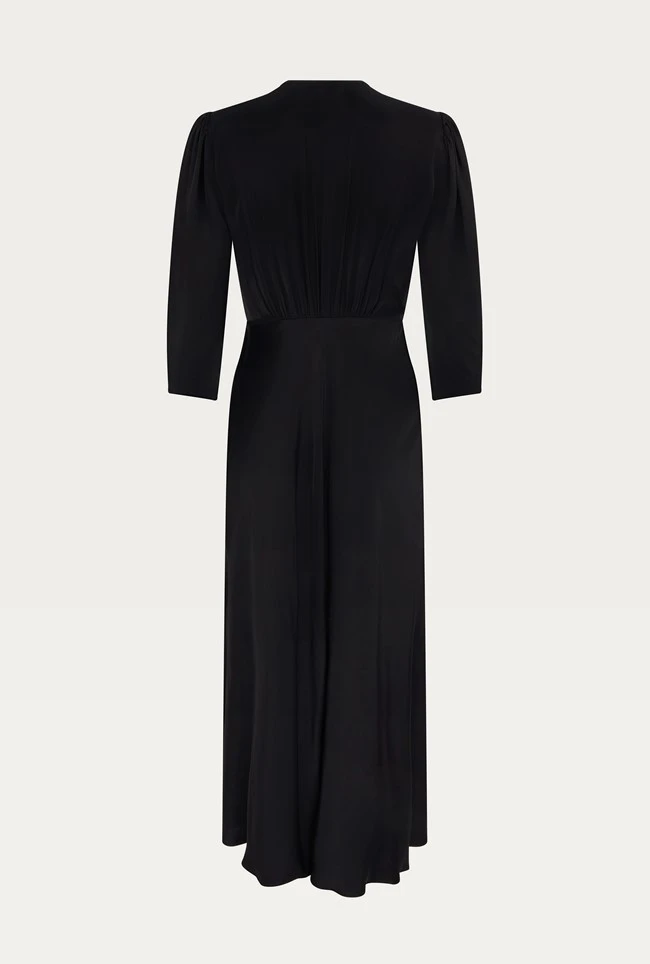 Madison Satin Midi Dress Black 6 Madison Satin Midi Dress Black - Image 6