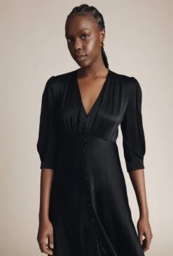 Madison Satin Midi Dress Black 8 Madison Satin Midi Dress Black -Top Sell Dress Sales Store D05G001 A01 25307 650px 964px