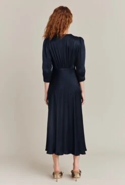 Madison Satin Midi Dress Navy -Top Sell Dress Sales Store D05G001 K10 27131 650px 964px