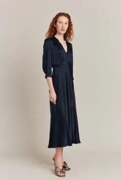 Madison Satin Midi Dress Navy -Top Sell Dress Sales Store D05G001 K10 27132 650px 964px