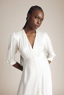 Madison Satin Midi Dress Ivory -Top Sell Dress Sales Store D05G001 M12 25428 650px 964px