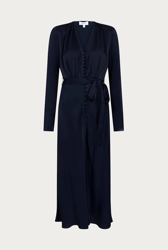 Meryl Satin Midi Dress Navy 5 Meryl Satin Midi Dress Navy - Image 5
