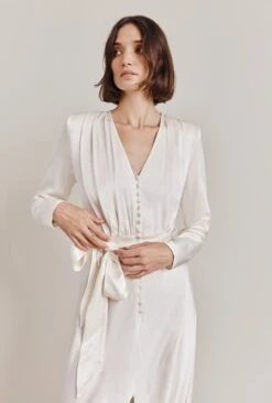 Meryl Satin Midi Dress Ivory -Top Sell Dress Sales Store D05G002 M12 28450 650px 964px