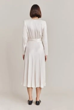 Meryl Satin Midi Dress Ivory -Top Sell Dress Sales Store D05G002 M12 28451 650px 964px