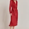 Meryl Satin Midi Dress Rosey Red
