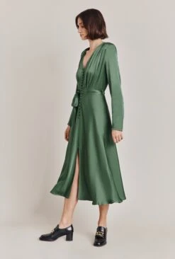 Meryl Satin Midi Dress Fir 10 Meryl Satin Midi Dress Fir -Top Sell Dress Sales Store D05G002A J77 28755 650px 964px