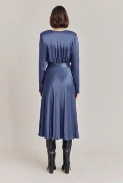 Meryl Satin Midi Dress Dark Blue 11 Meryl Satin Midi Dress Dark Blue -Top Sell Dress Sales Store D05G002A K06 28767 650px 964px