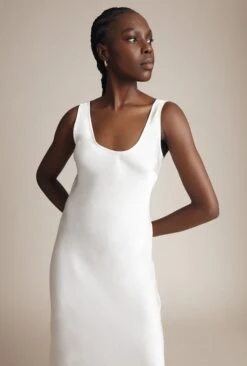 Palm Satin Slip Midi Dress Ivory 15 Palm Satin Slip Midi Dress Ivory -Top Sell Dress Sales Store D05G003 M12 27500 650px 964px