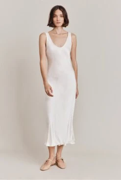 Palm Satin Slip Midi Dress Ivory 12 Palm Satin Slip Midi Dress Ivory -Top Sell Dress Sales Store D05G003 M12 28452 650px 964px