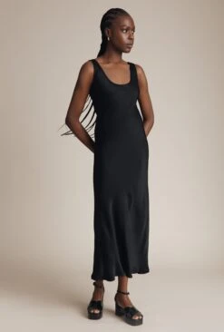 Palm Satin Slip Midi Dress Black 6 Palm Satin Slip Midi Dress Black -Top Sell Dress Sales Store D05G003A A01 29023 650px 964px
