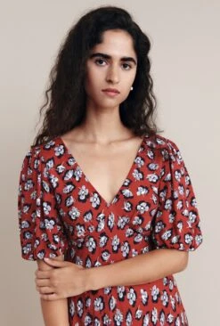 Annie Crepe Midi Dress Red Floral 7 Annie Crepe Midi Dress Red Floral -Top Sell Dress Sales Store D05G021 Z14 25719 650px 964px