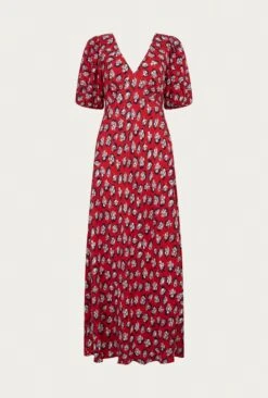 Annie Crepe Midi Dress Red Floral 8 Annie Crepe Midi Dress Red Floral -Top Sell Dress Sales Store D05G021 Z14 25721 650px 964px