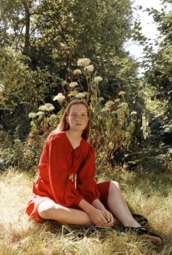 Rose Crepe Midi Dress Red -Top Sell Dress Sales Store D05G039 G01 25619 650px 964px