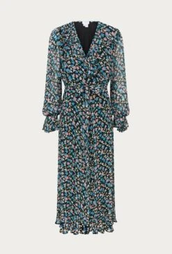 Su Georgette Midi Dress Black Heart Print -Top Sell Dress Sales Store D06G001 Z10 26478 650px 964px