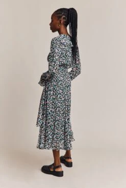 Su Georgette Midi Dress Black Heart Print -Top Sell Dress Sales Store D06G001 Z10 26983 650px 964px