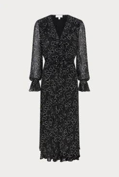 Su Georgette Maxi Dress Black Velvet Bows 10 Su Georgette Maxi Dress Black Velvet Bows -Top Sell Dress Sales Store D06G001A Z27 26472 650px 964px