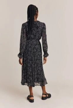 Su Georgette Maxi Dress Black Velvet Bows 9 Su Georgette Maxi Dress Black Velvet Bows -Top Sell Dress Sales Store D06G001A Z27 26981 650px 964px