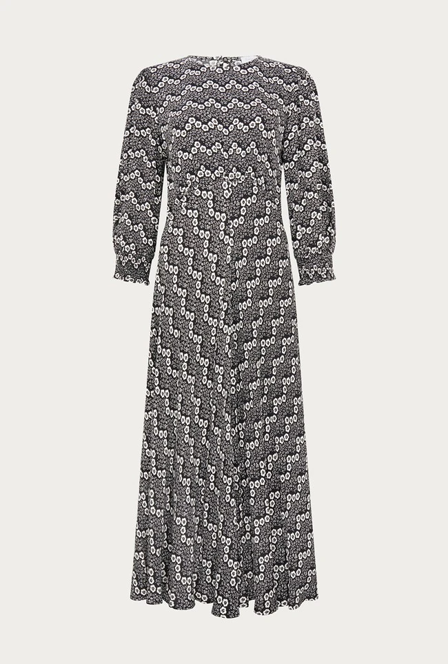 Pippa Crepe Midi Dress Zig Zag Flower 5 Pippa Crepe Midi Dress Zig Zag Flower - Image 5