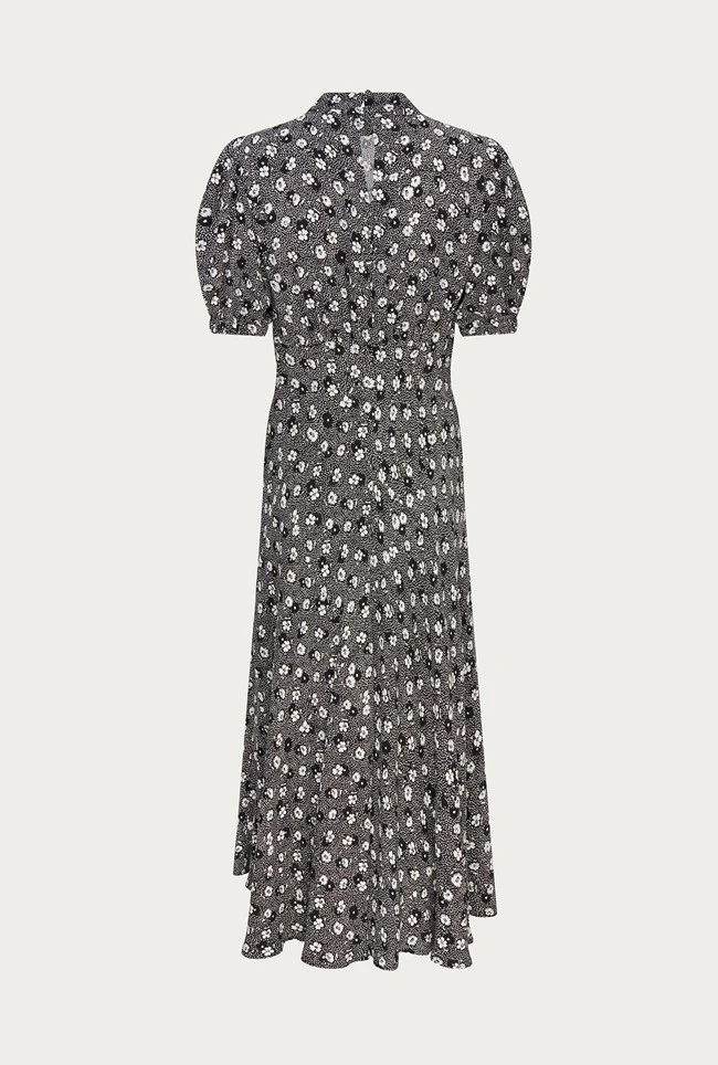 Luella Crepe Midi Dress Black Shadow Daisy 6 Luella Crepe Midi Dress Black Shadow Daisy - Image 6