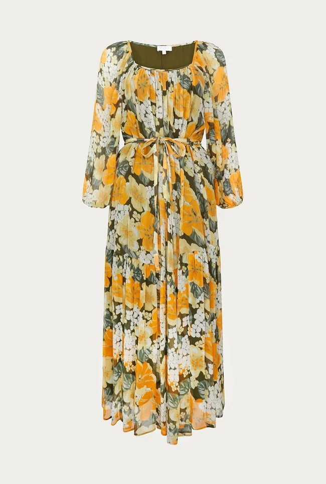 Pandora Georgette Midi Dress Green Hydrangea 5 Pandora Georgette Midi Dress Green Hydrangea - Image 5