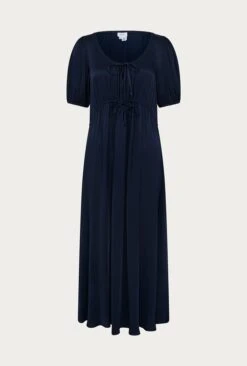 Morella Satin Midi Dress Navy -Top Sell Dress Sales Store D06G020 K10 27238 650px 964px