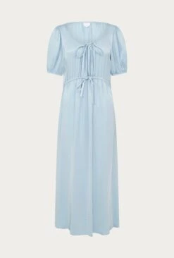 Morella Satin Midi Dress Chambray Blue -Top Sell Dress Sales Store D06G020 K26 27219 650px 964px