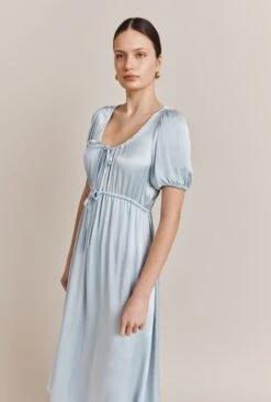 Morella Satin Midi Dress Chambray Blue -Top Sell Dress Sales Store D06G020 K26 27232 650px 964px