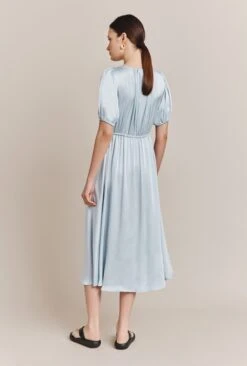 Morella Satin Midi Dress Chambray Blue -Top Sell Dress Sales Store D06G020 K26 27233 650px 964px