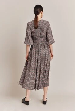 Larissa Crepe Midi Dress Black Mini Roses -Top Sell Dress Sales Store D06G026 Z48 27419 650px 964px