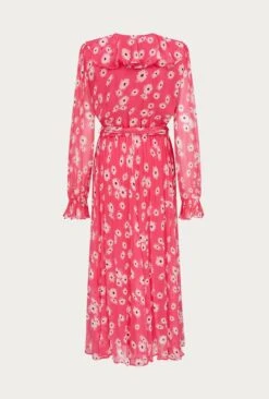 Su Georgette Midi Dress Pink Daisy 11 Su Georgette Midi Dress Pink Daisy -Top Sell Dress Sales Store D06G032 Z33 27309 650px 964px