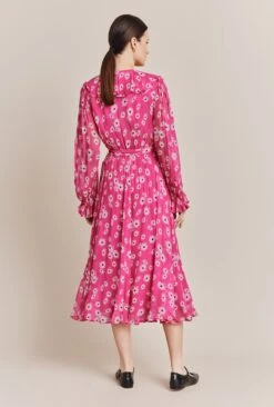 Su Georgette Midi Dress Pink Daisy 9 Su Georgette Midi Dress Pink Daisy -Top Sell Dress Sales Store D06G032 Z33 27313 650px 964px