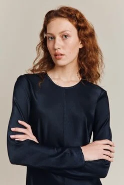 Mari Satin Midi Dress Navy 14 Mari Satin Midi Dress Navy -Top Sell Dress Sales Store D06G041 K10 26837 650px 964px