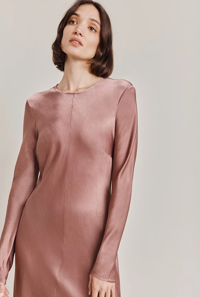 Mari Satin Midi Dress Midnight Mauve 3 Mari Satin Midi Dress Midnight Mauve - Image 3