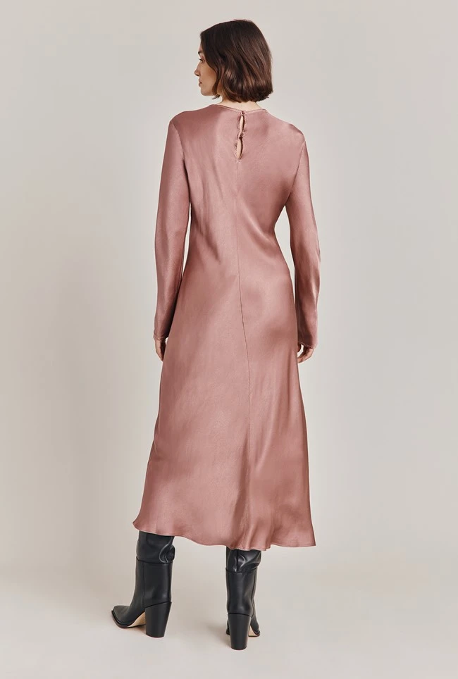 Mari Satin Midi Dress Midnight Mauve 5 Mari Satin Midi Dress Midnight Mauve - Image 5